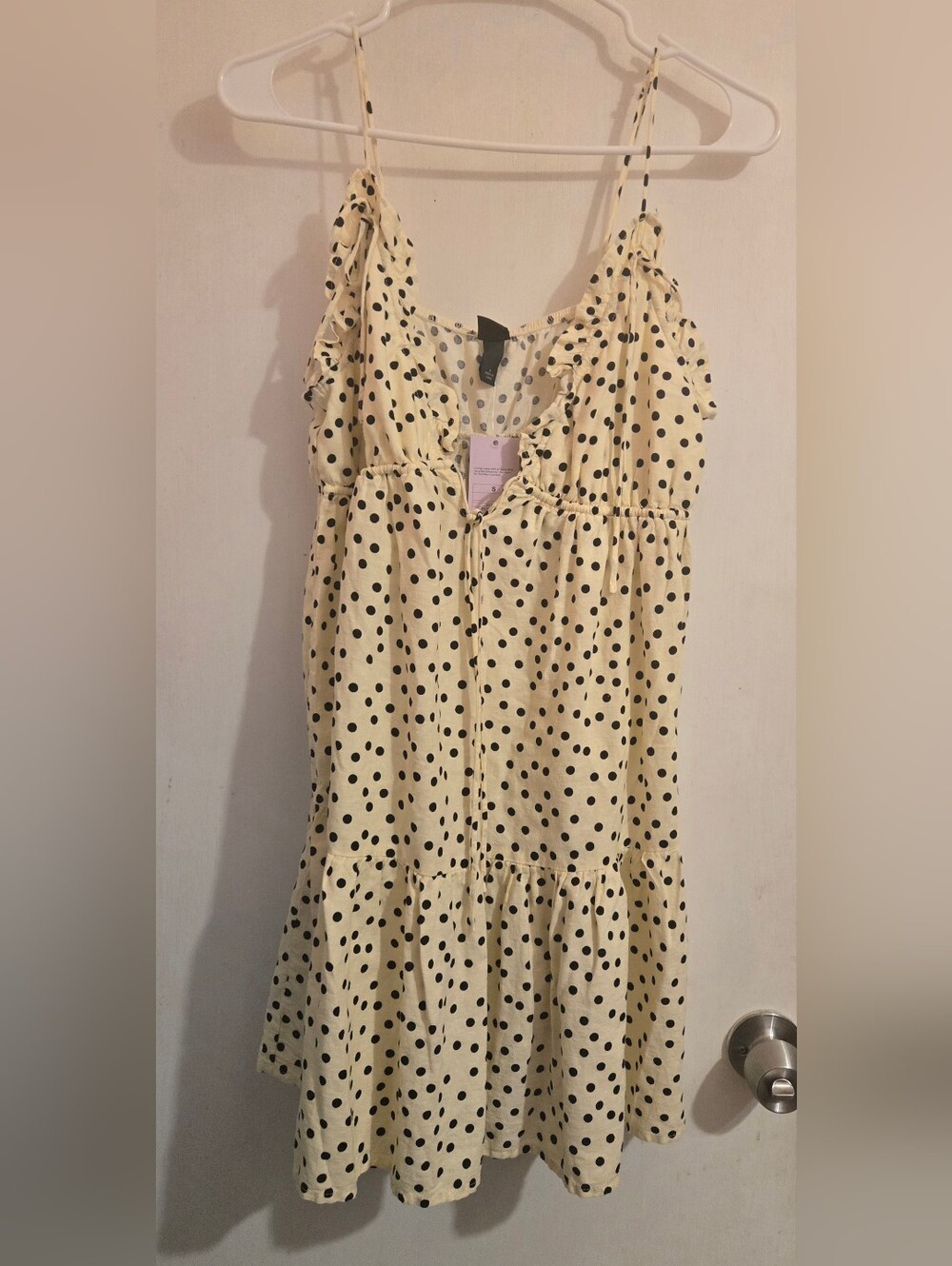 Wild fable Cream Polka Dot Mini Dress with Black Dots SIZE SMALL